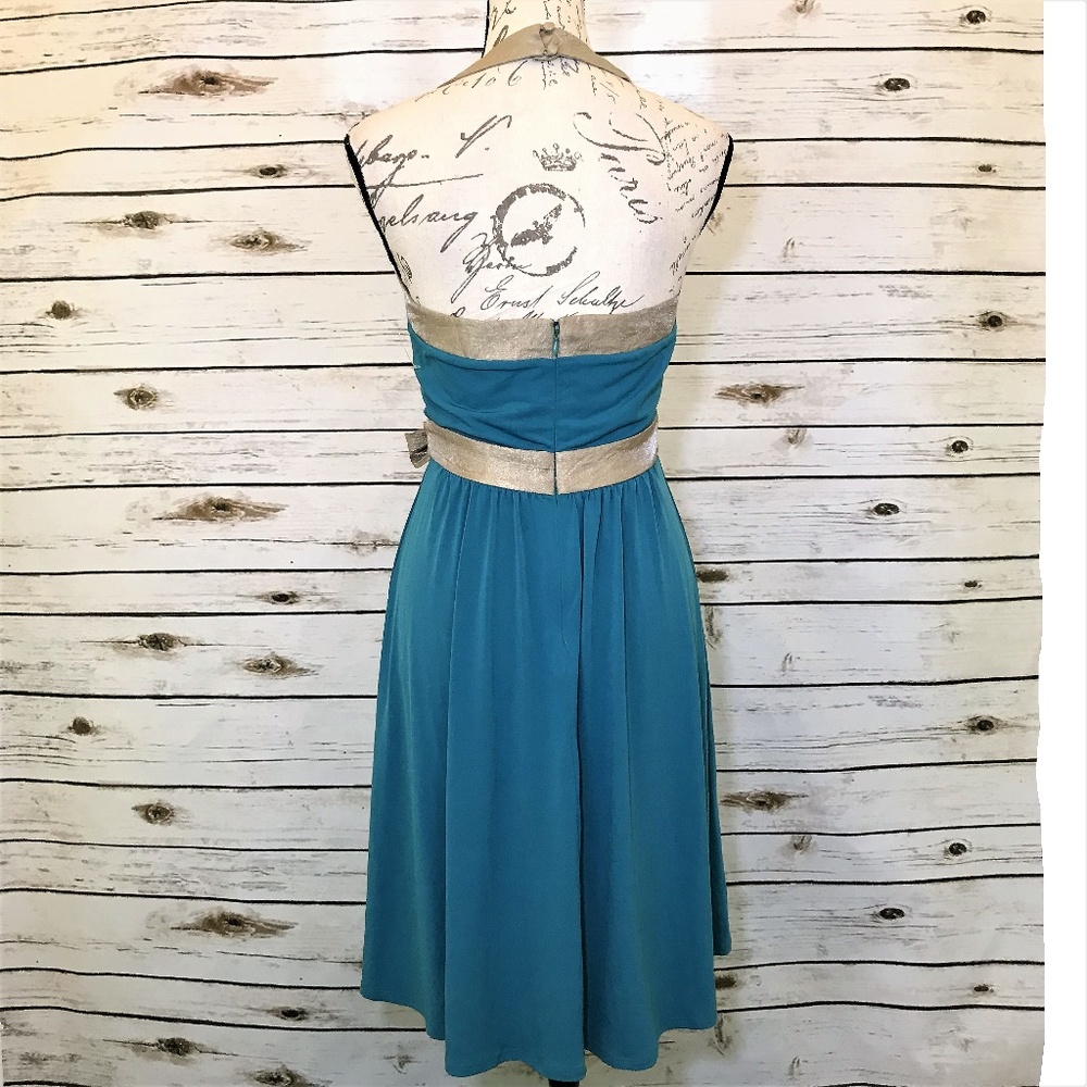 BCBG Paris Halter Blue Goddess Dress NWOT - Picture 8 of 9